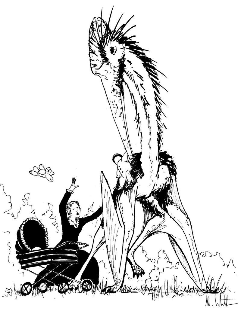 Illustration for article titled What would the world be like if pterosaurs and humans coexisted today? (Part II)